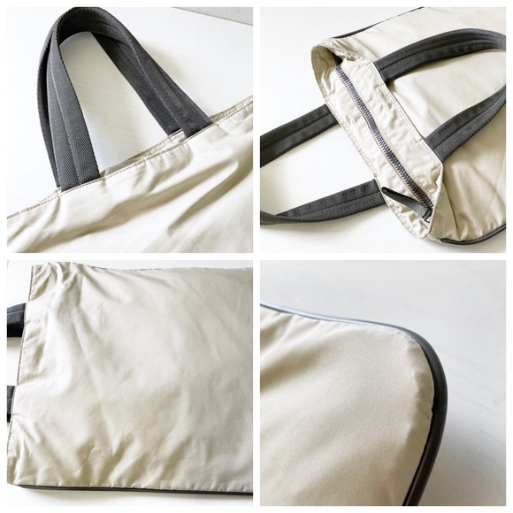 Prada Y2K gray tech fabric red logo zip tote bag minimalist sport - Picture 5 of 9